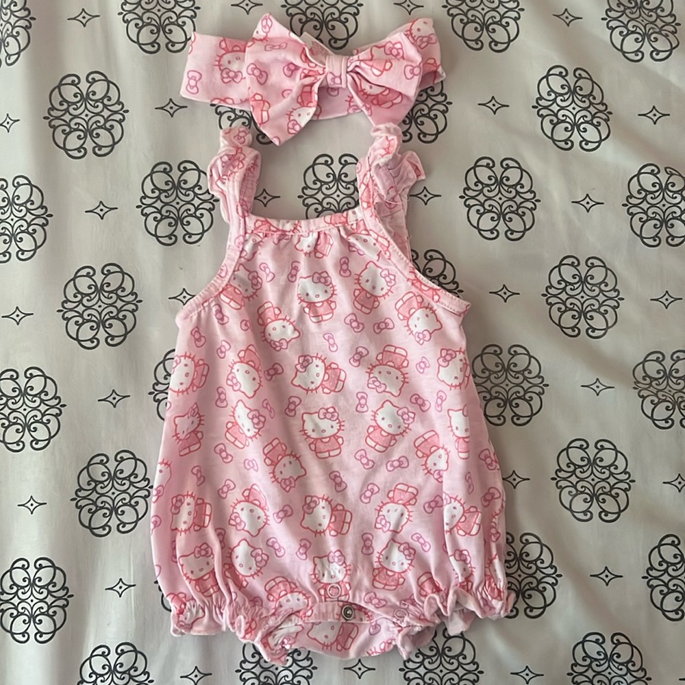 Baby girl hello kitty romper